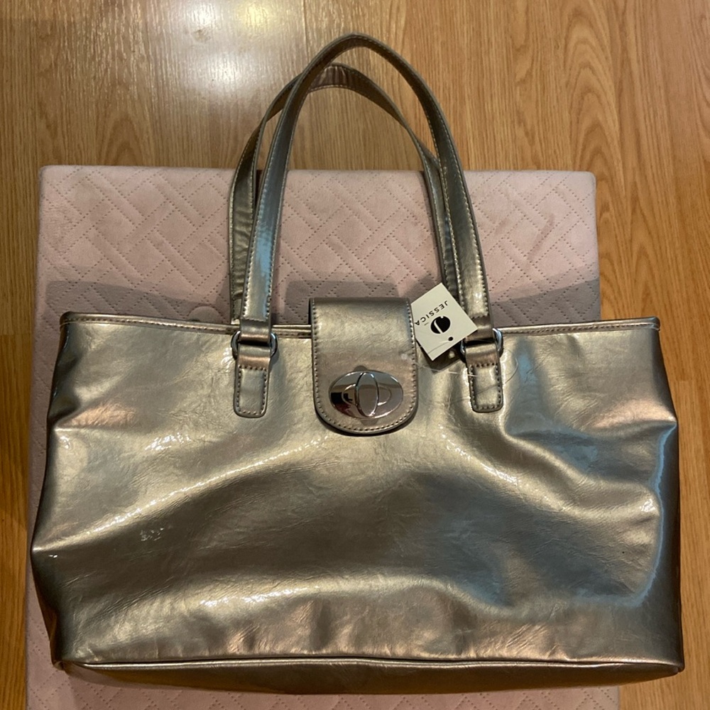Jessica bronze handbag with silver accessories - NWT
